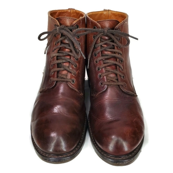 L.L. Bean Mens Vintage Distressed Brown Leather Boots Size 10.5 W Made In Canada - Picture 3 of 14